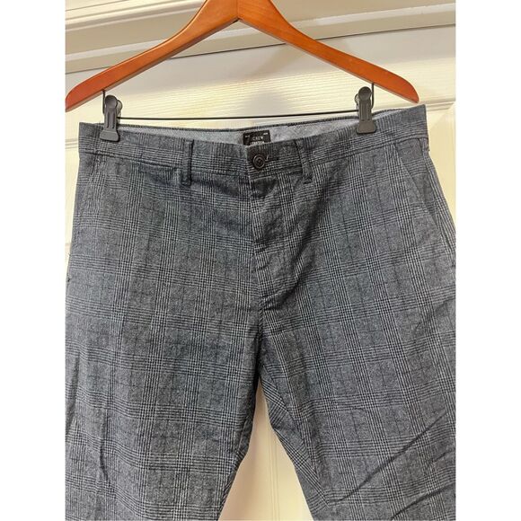 J. Crew 484 Slim Gray Blue Plaid Stretch Pants sz 33X32 EUC - Picture 2 of 10